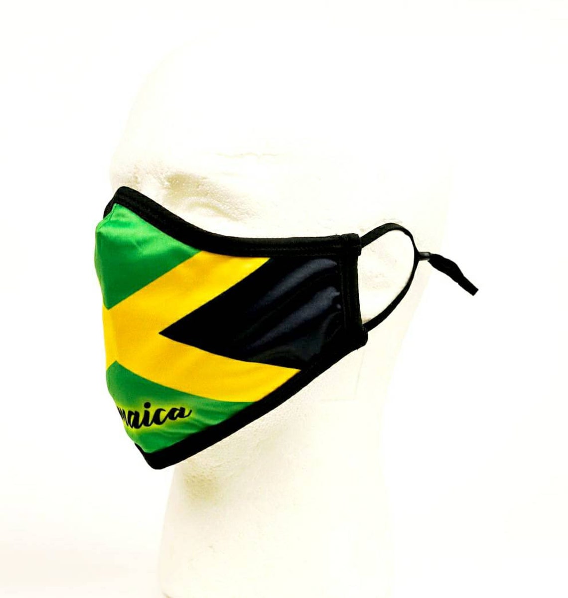 Jamaica flag face mask adjustable reusable and washable. Etsy