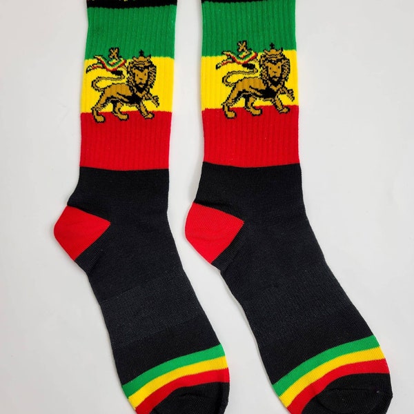 Rasta Lion of Judah crew socks