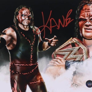 Kane Signed WWE 8x10 Photo - Beckett certification