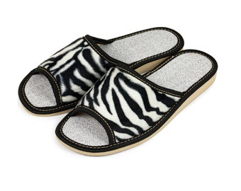 zebra slippers