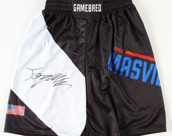 Jorge Masvidal Signed &quot;Gamebred&quot; Custom Fight Shorts - Beckett certification