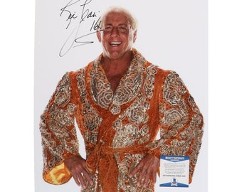 Ric Flair Signed WWE 16x20 Photo Inscribed "16x" - Beckett certification