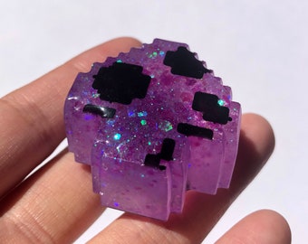Handmade Glitter Resin Magnet | Purple Pixel Decor