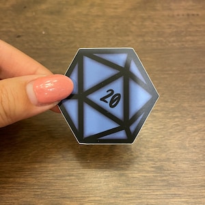 Small D20 Dice Sticker | DnD | Dungeons and Dragons | Gamer | Nerdy