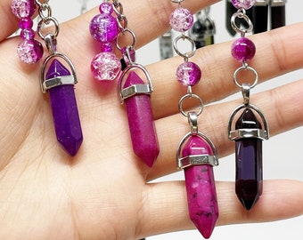 Purple Crystal Keychains | Handmade