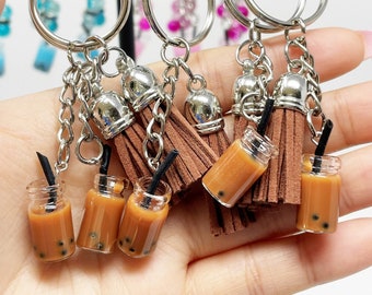 Brown Bubble Tea Keychains | Boba Tea | Milk Tea | Coffee | Handmade