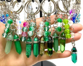 Green Crystal Keychains | Handmade