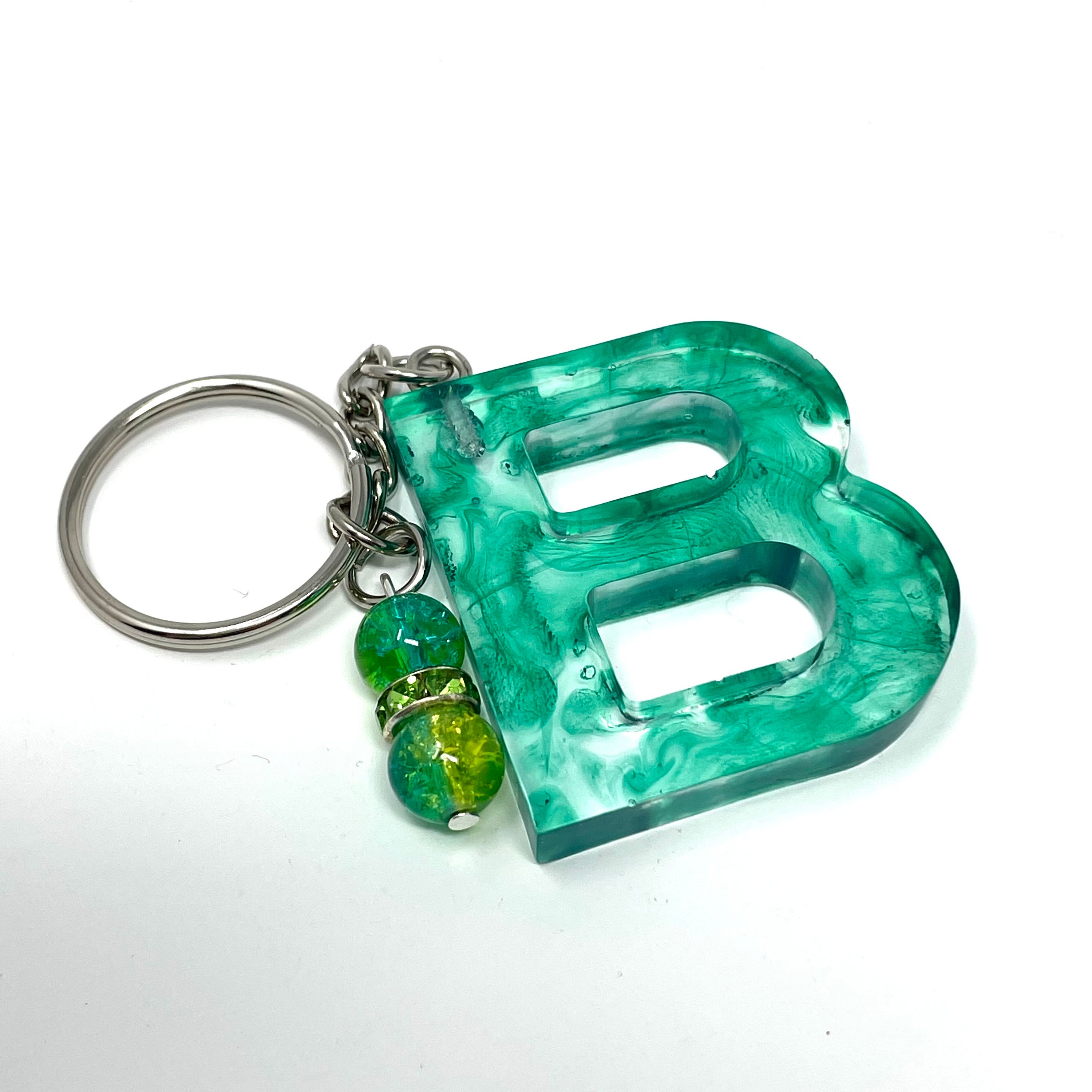Porte-clés Résine Personnalisé – Lettre B – Femme – Neuf