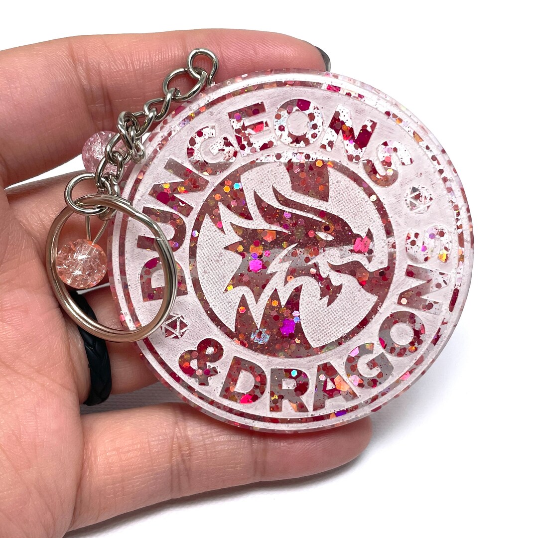 Pink Dungeons and Dragons Keychain Dnd Gamer Gifts Stranger Things