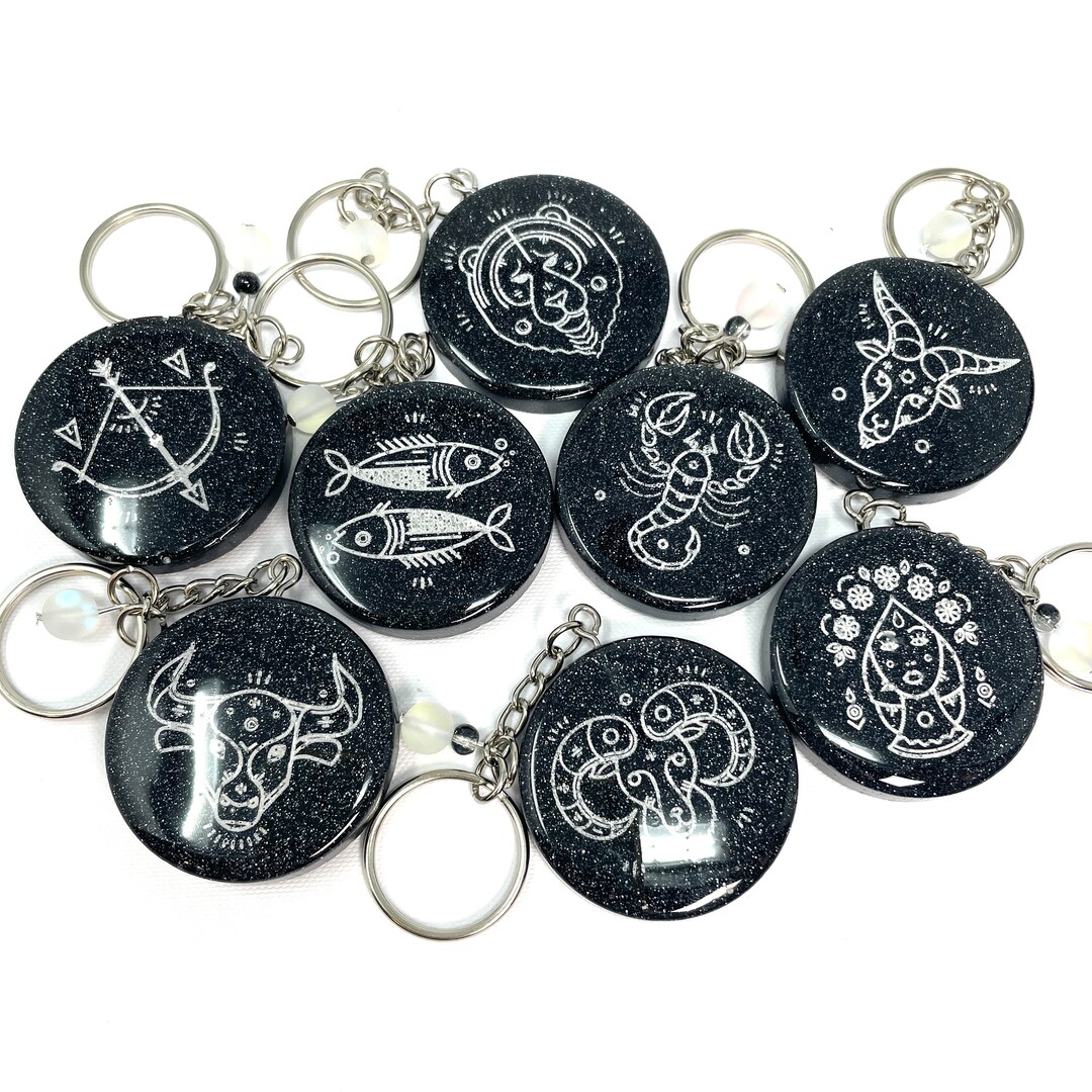 Zodiac Keychains | Resin Keychains | Handmade | Astrology | Horoscope ...