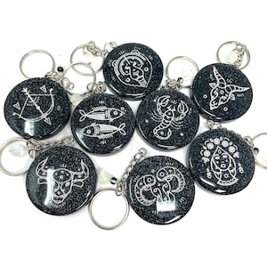 Zodiac Keychains  | Resin Keychains | Handmade | Astrology | Horoscope
