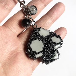Black and White Mushroom Keychain | Resin Keychain | Nintendo | Gaming | Gamer