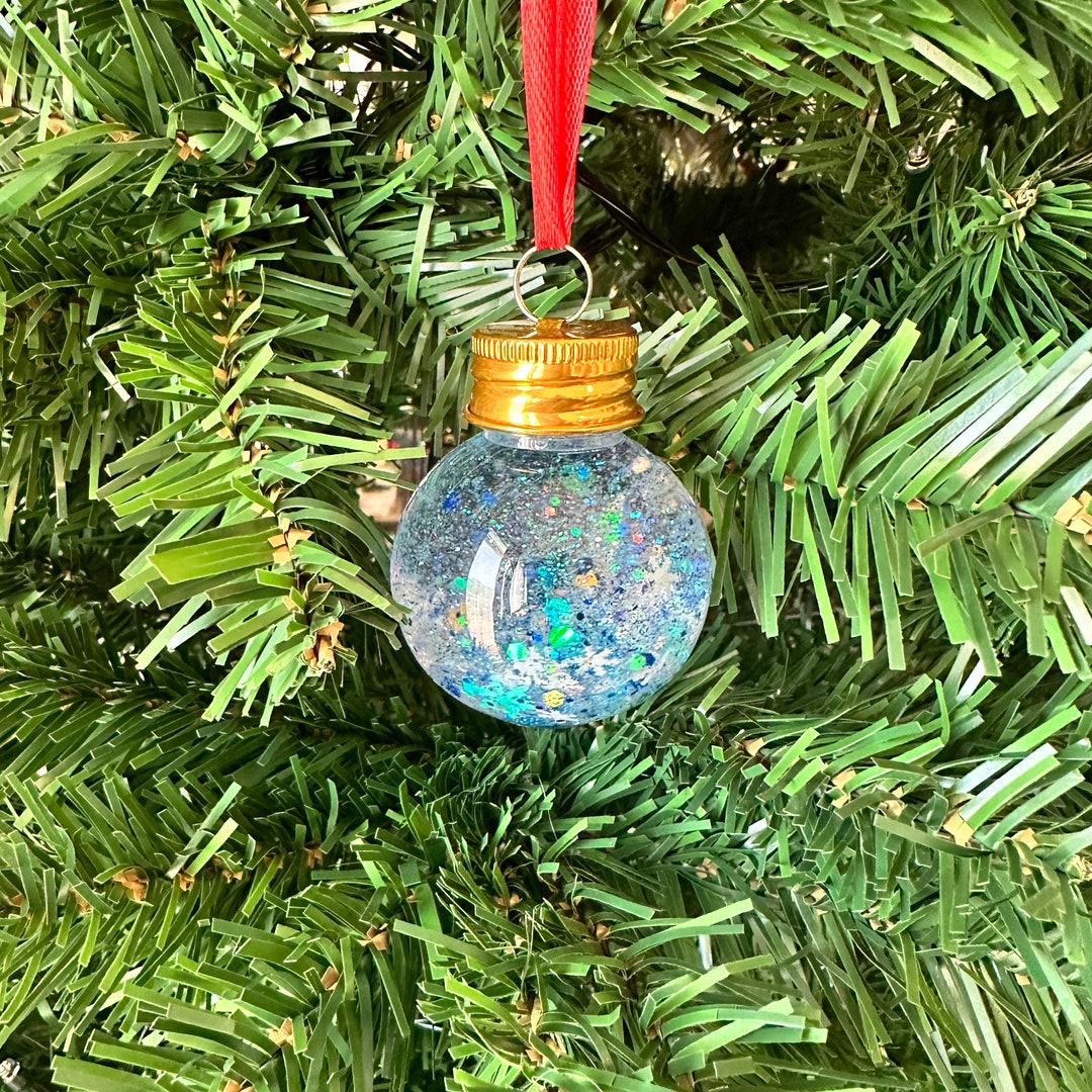Blue Snowglobe Ornament Winter Christmas Ornament Holiday Etsy