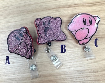 Kirby Badge Reel | Handmade | Resin | Badge Holder