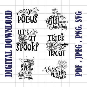Halloween 10 Digital Download | PNG | PDF | JPEG | Halloween Designs | Halloween Graphics | Printable Designs