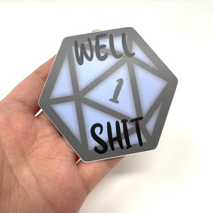 Large D20 Dice Sticker | DnD | Dungeons and Dragons | Gamer | Nerdy