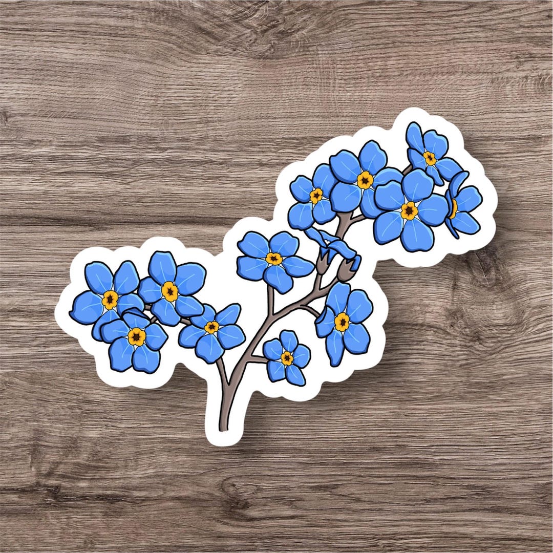 Forget Me Not Sticker | Myosotis Arvensis | Silk Tree | Illustrations ...
