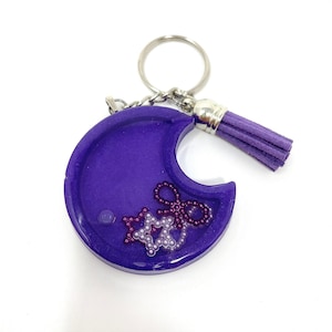 Purple Moon Shaker Keychain | Resin Shaker | Handmade Gifts