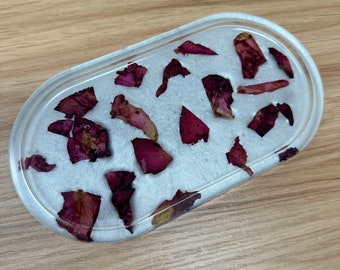 Rose Petal Pill Tray | Resin Tray | Handmade | Resin Tray