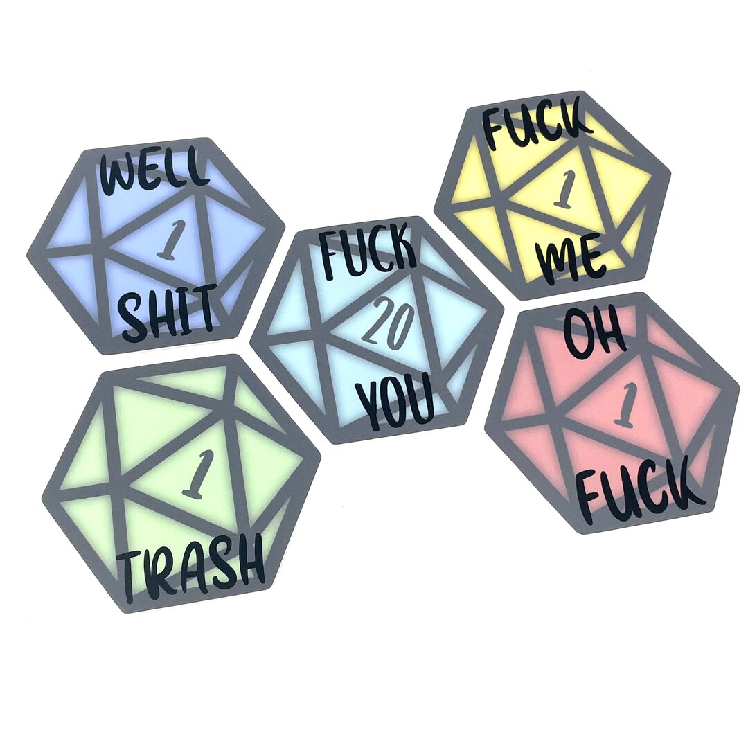 Large Dice Sticker Set D20 D1 Dice Dnd Dungeons and Etsy