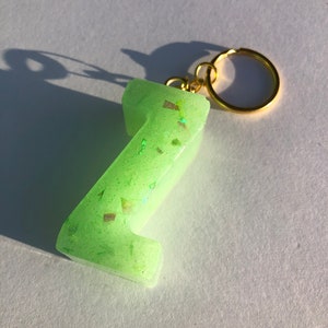 Z verde Chaveiro | Chaveiro de resina | Chaveiro de letras | Presentes feitos à mão