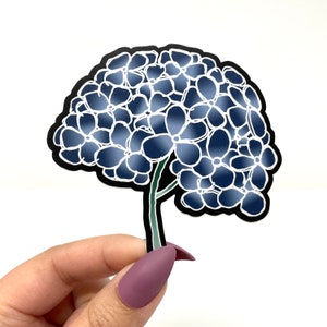 Adesivo ortensia nera blu / Illustrazioni / Arte della parete / Arte vegetale / Arte floreale