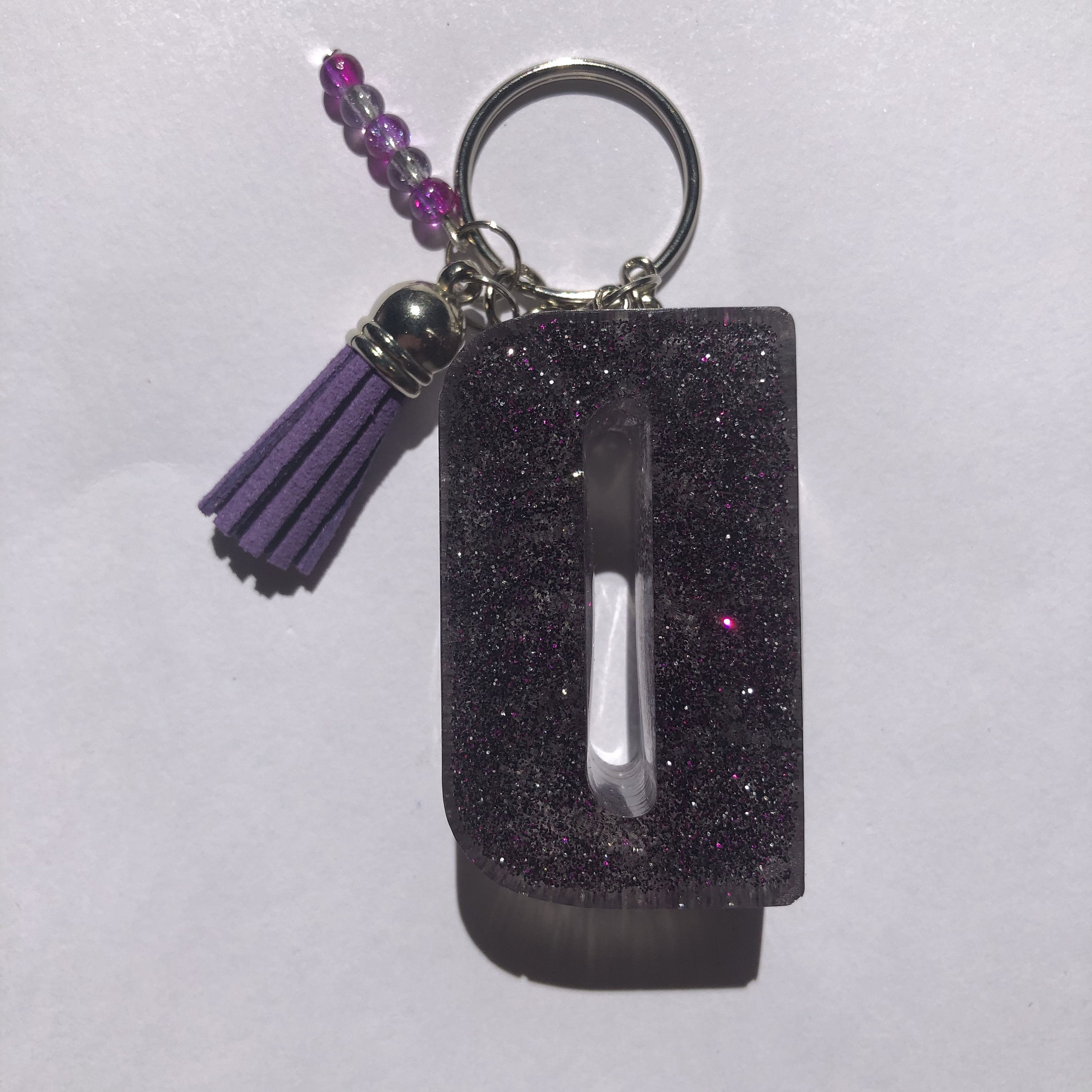 Purple D Keychain Resin Keychain Letter Keychain Etsy UK