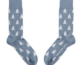 Sailing Boat Socks | Travel Socks | Happy Socks | Socks for Men and Women | Christmas Socks | Christmas gift | Winter Socks