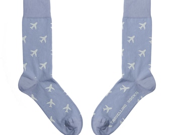 Airplane Socks | Travel Socks | Happy Socks | Socks for Men and Women | Christmas Socks | Christmas gift | Winter Socks
