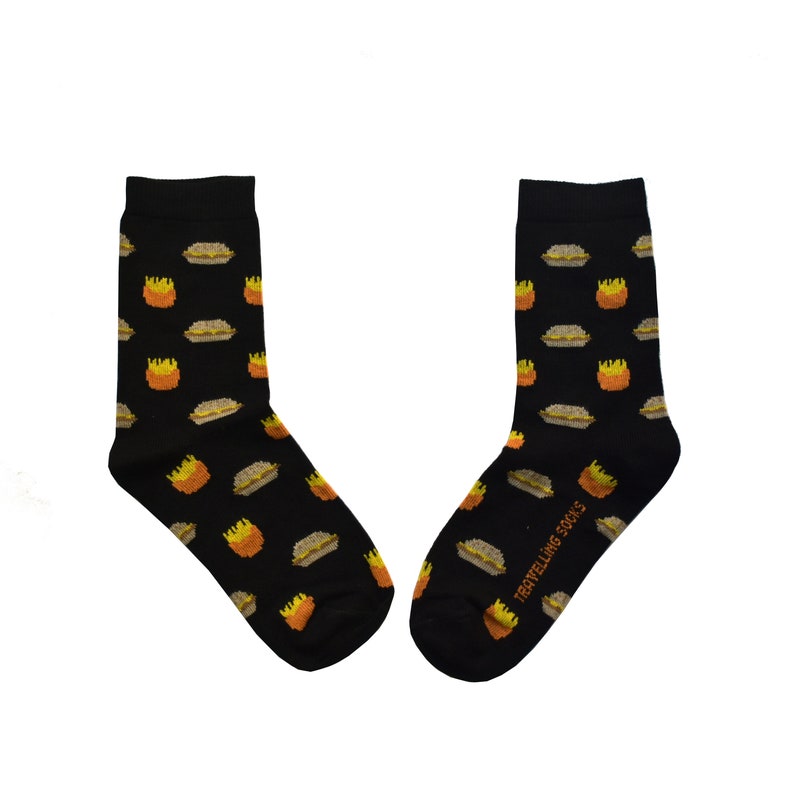 Chaussettes de restauration rapide Ambiances dété Chaussettes Hommes Femmes Chaussettes colorées Joyeux anniversaire cool cadeaux didées cadeaux Chaussettes de nourriture image 1