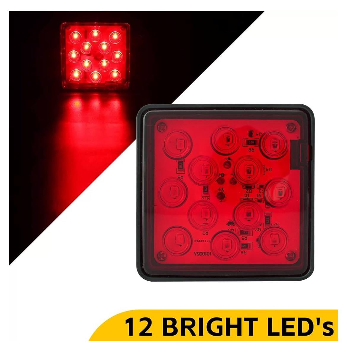 2 Smoked 15-LED Brake DRL Light Trailer Hitch Cover Fit Towing 2 Smoked 15-LED Brake DRL Light Trailer Hitch Cover Fit Towing