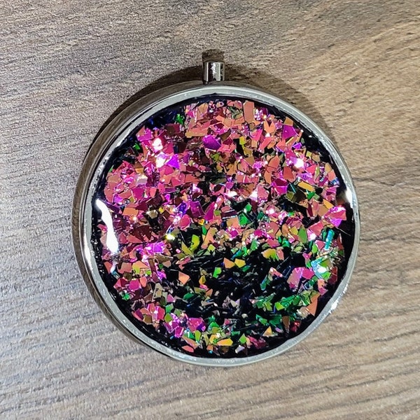 Color Shift Rainbow Glitter Mirrored Pill Box, Estuche de monedero perfecto, Regalo para mamá, tía, Maestra, Damas de honor, Stash Box, Stocking Stuffer