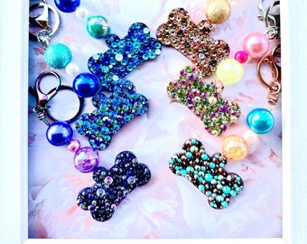 Rico Industries Rhinestone Heart Keychain - Team Color Sparkle Key Ring, 1.375" X 3" - View #5