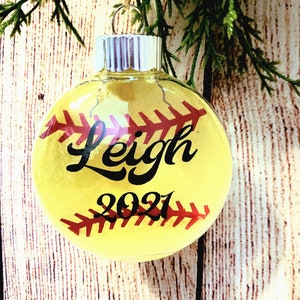 Personalized Softball or Baseball Christmas Ornament Perfect Team Coach Gift Stocking Stuffer for Player Birthday Gift for Ball Player