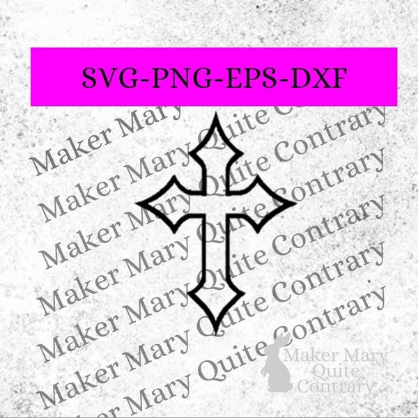 Pointed Cross SVG Digital Download Includes Png, SVG, Eps, Dxf file formats Religious Jesus Clipart, Sublimation, Vector Graphic Download