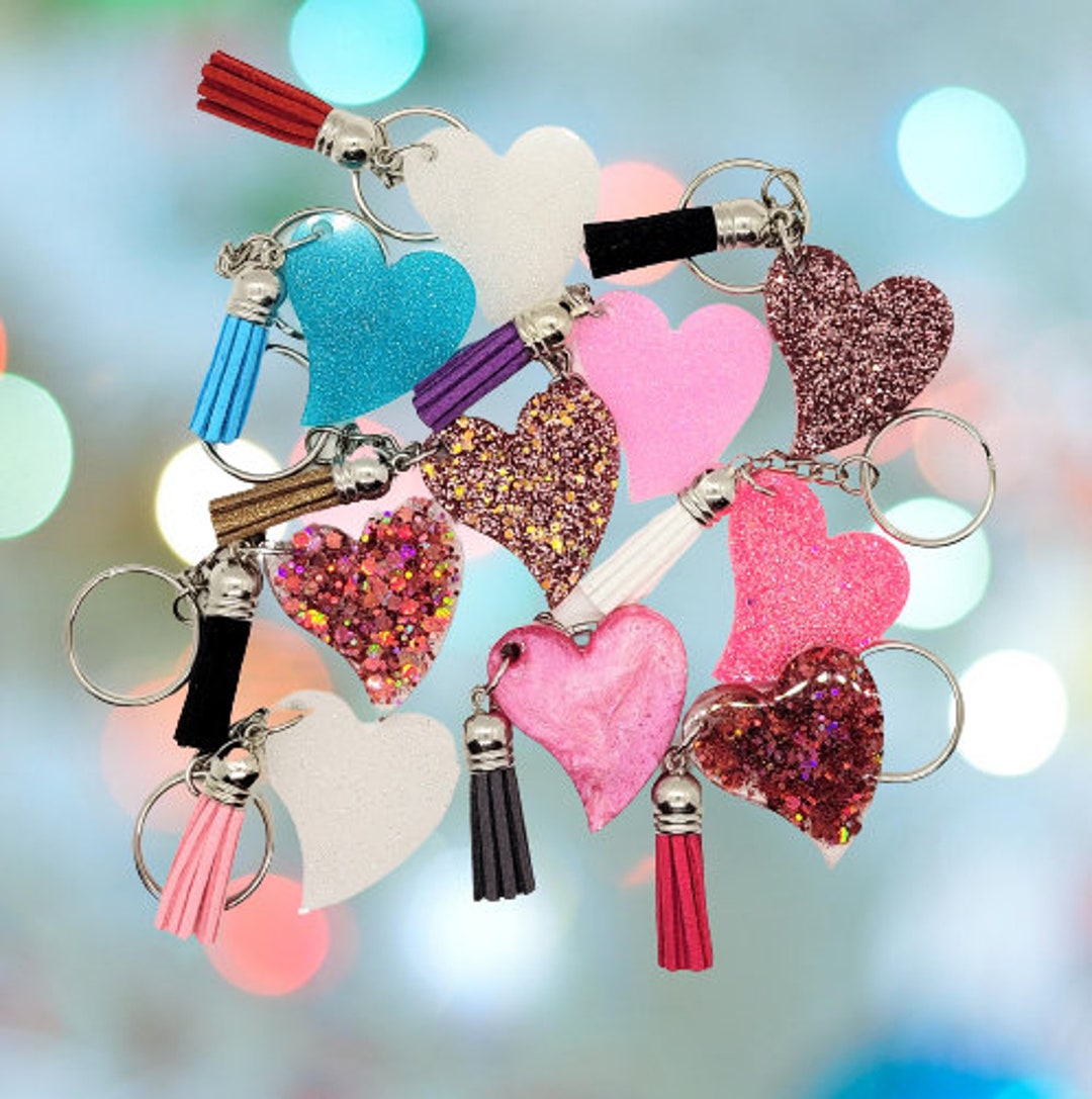 Glitter Heart Keychain+tassel-perfect Gift for Mom From Kid Glitter Heart Keychain+tassel-perfect Gift for Mom From Kid