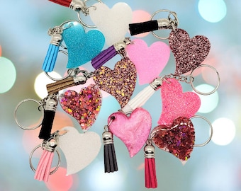 Glitter Heart Keychain+tassel-perfect Gift for Mom From Kid