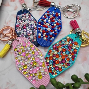 Chaveiro de strass retrô para hotel, bolsa de cristal, etiqueta brilhante, presente de aniversário ou dia das mães para a mãe, pode ser personalizado para festa de casamento