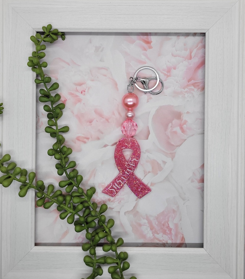 Awareness Ribbon Key Chain Breast Cancer Survivor Pink Ribbon ...