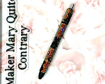 Rhinestone Pen Black Cat Design Orange Color Shift Crystal Pen Gift for Mom Birthday Coworker Halloween Gift for Friend Teacher Gift Ink Joy