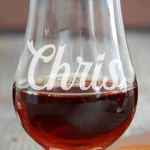 Glencairn Scotch Whiskey Glass, 6.5oz - Personalized, Engraved, Laser Etched