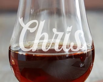 Glencairn Scotch Whiskey Glass, 6.5oz - Personalized, Engraved, Laser Etched