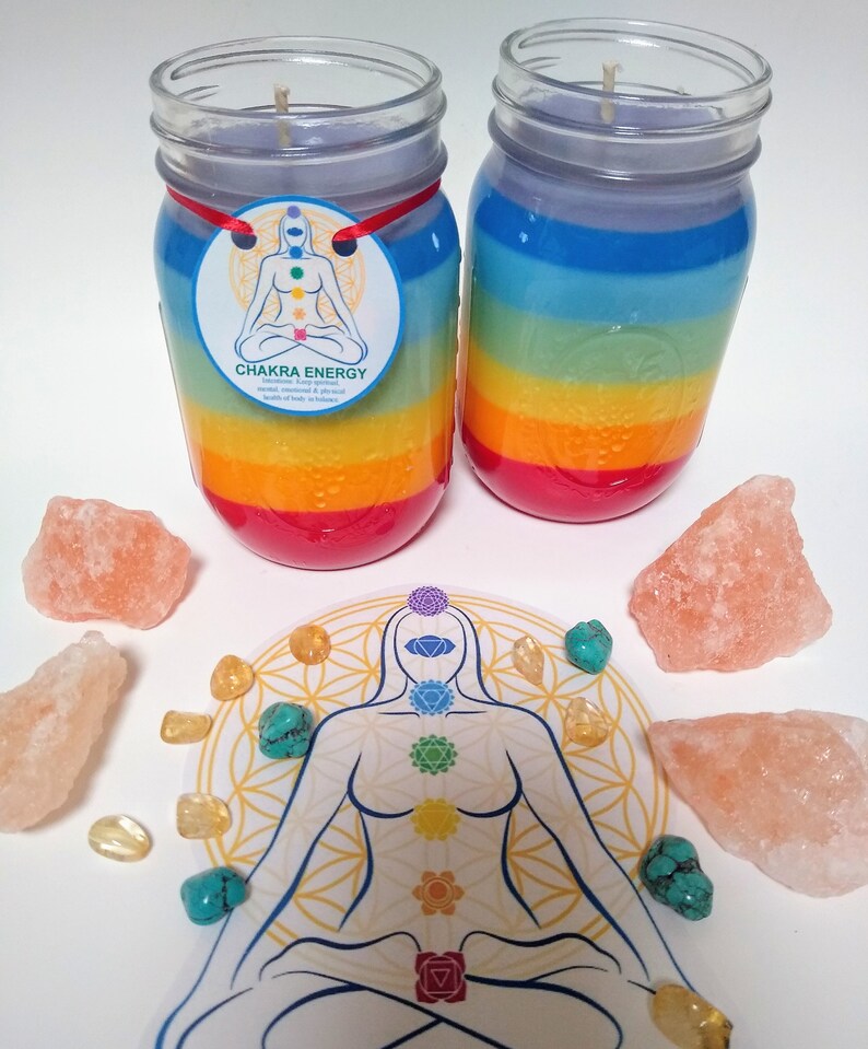 Chakra Energy mason Jar Size Etsy