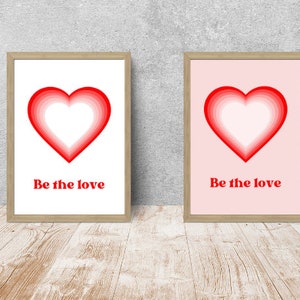 Heart Printable Wall Decor, Retro Heart Decor, DIGITAL DOWNLOAD, Love Wall Art, Valentines Day Wall Art, Wall Decor, PRINTABLE Wall Art