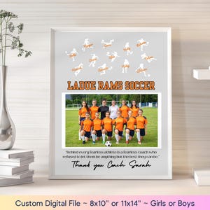Personalized Soccer Coach Gift, Team Photo, Printable (Digital Download)