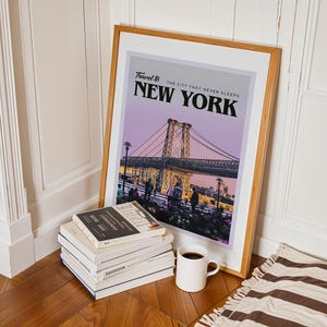 Vintage New York City Travel Poster: Retro NYC Wall Art