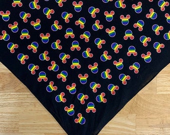 Rainbow Mickey Mouse bandana, Rainbow Disney bandana, various colors