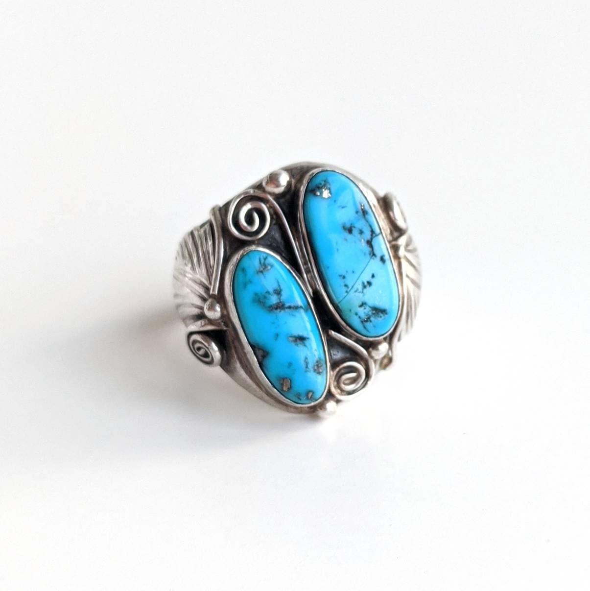 Natural Chinese Turquoise Gem Ring Size 11 1/2 - Southwest Silver Gallery