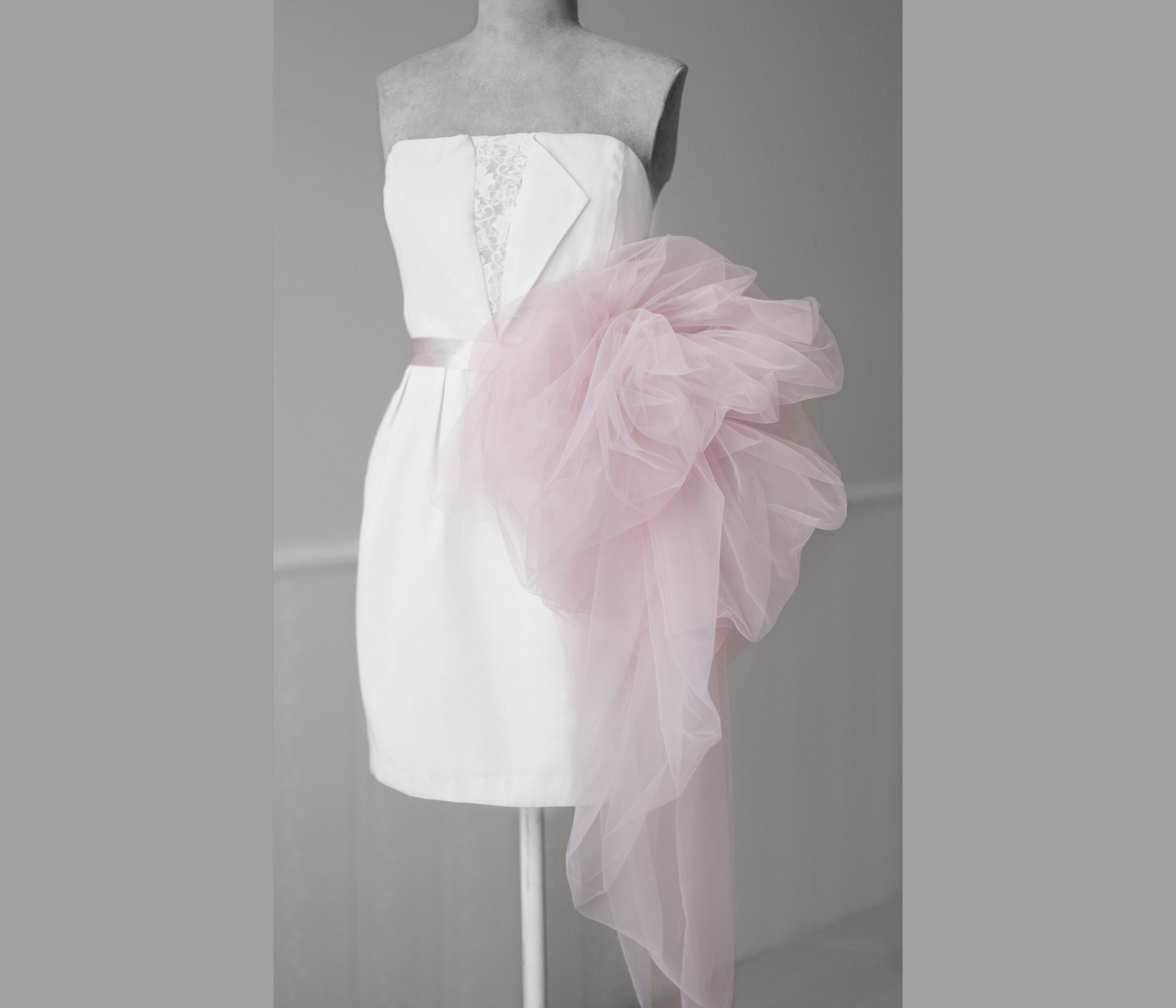 Wedding dress bow belt / Bridal flower bow choker / detachable Etsy