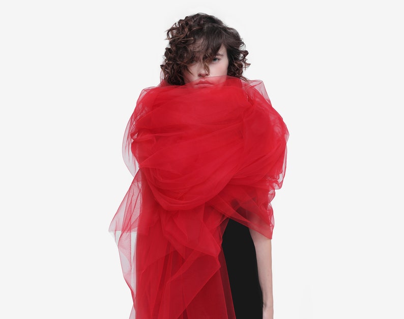 red sheer cape